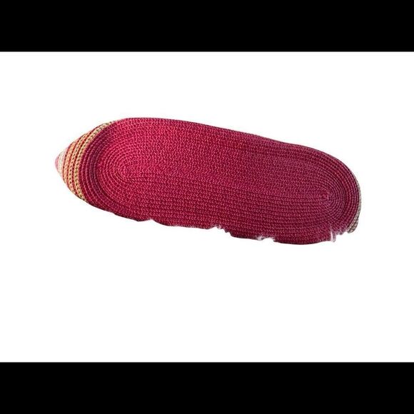 NWOT Braided shoulder bag with pink stripes and leather strap - Picture 2 of 5